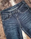 Cowgirl Tuff - Dark Charcoal DFMI Bootcut Jeans – Natural Waist Tuff Flex Denim