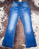 Cowgirl Tuff - Pull-On Buck’n Bronc Trouser Jeans – Natural Waist Medium Wash