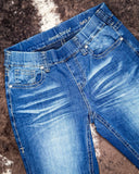 Cowgirl Tuff - Pull-On Buck’n Bronc Trouser Jeans – Natural Waist Medium Wash