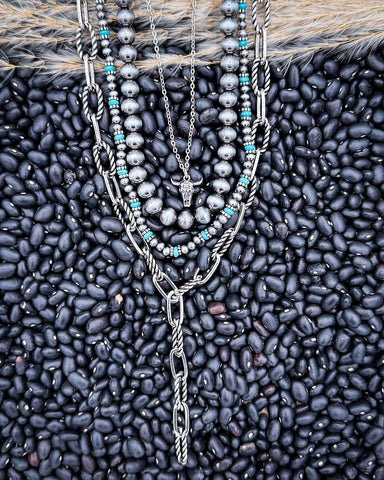 The Dustwalker Layers Fashion Necklace Set - Silver