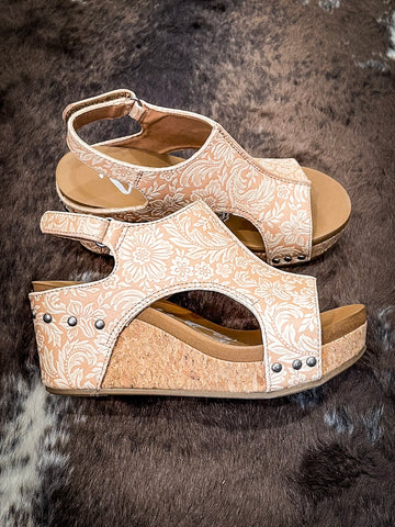 Isabella Tooled Wedges in Tan by Very G