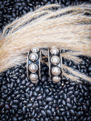 Austin - Bubble Stud Hoop Earring - Silver - Western Jewelry - Bronco Western Supply Co.