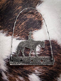 Equine Motif Ornament with Glitter Finish - Western Pleasure Silver