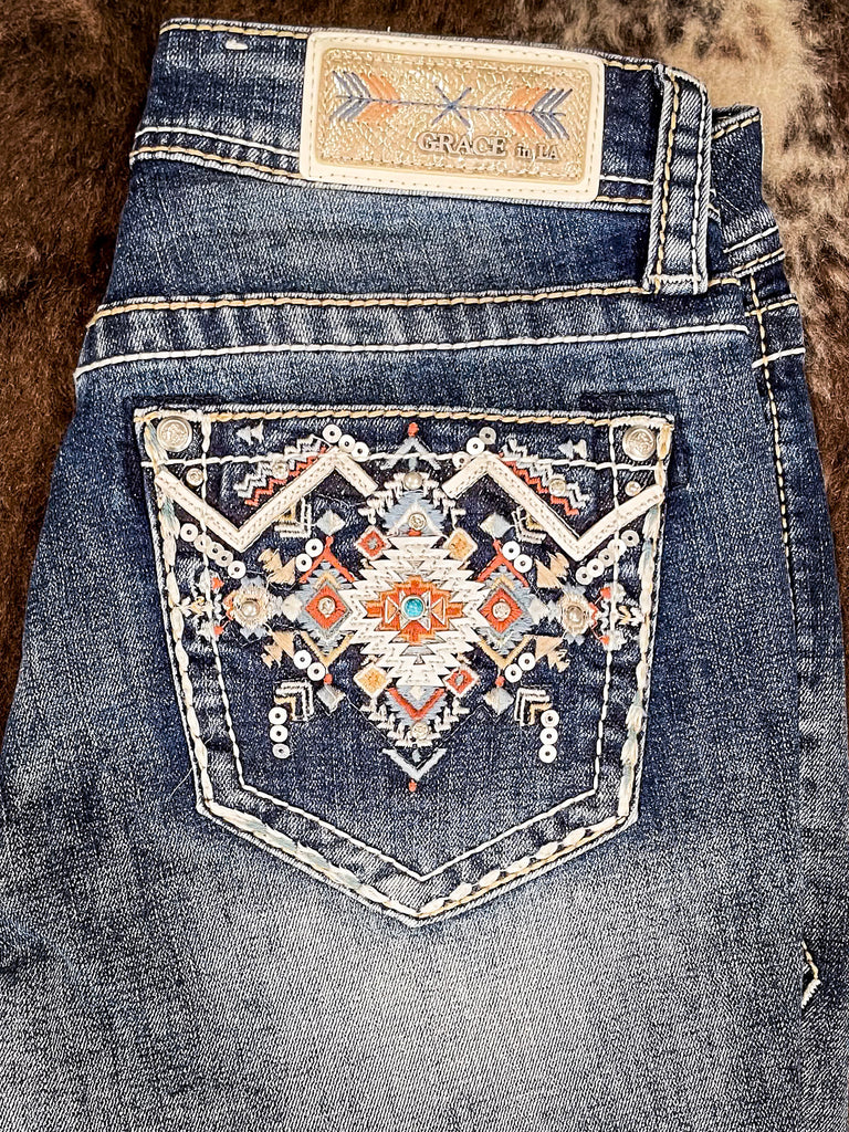 Grace in LA Easy Fit Women's Zia Boot Cut Jeans