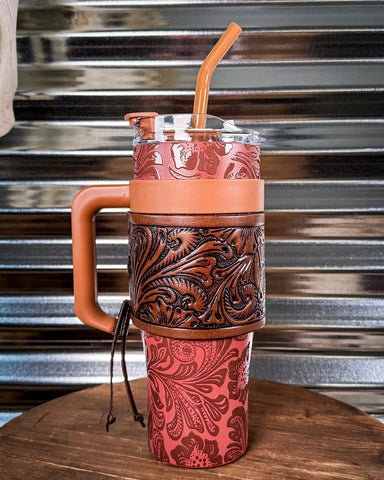 Myra Bag - Wide Wyoming Tumbler in Brown - Travel Mug - Bronco Western Supply Co.