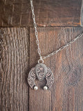 Squash Blossom Chain Necklace - Engraved - Western Necklace - Bronco Western Supply Co.