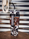 Myra Bag - Wide Wyoming Tumbler in Back and White - Travel Cup - Western - Bronco Western Supply Co.