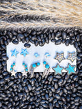 Dina - Stud - Earring Set - Silver - Turquoise - Western Jewelry - Bronco Western Supply Co.