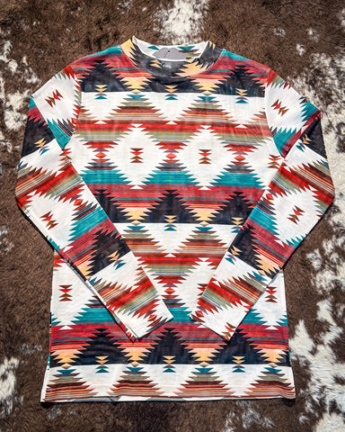 Southern Roots Mesh Top - Aztec Print - Western Fashion - Bronco Western Supply Co.