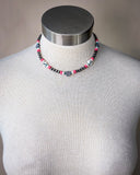 The Chance Navajo Style Pearl & Bead Necklace shown on a mannequin.