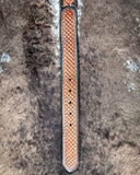 Myra Bag - Checkered Brown Hand-Tooled Leather Belt