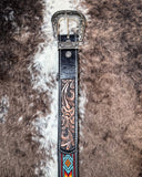 Myra Bag - Polychrome Hand Tooled Seed Bead Belt