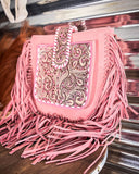 Myra Bag - Oro Valley Hand Tooled Bag in Pink - Western Purse - Bronco Western Supply Co.