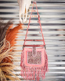 Myra Bag - Oro Valley Hand Tooled Bag in Pink - Western Purse - Bronco Western Supply Co.