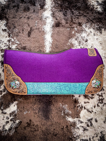 Hand Painted Salvador Saddle Pad - Purple