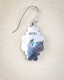 The back of the Leif Genuine Turquoise Earrings showing the number "925 SJ"