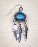 The back of the Abey Genuine Turquoise Fringe Earrings showing the number "925 SJ"