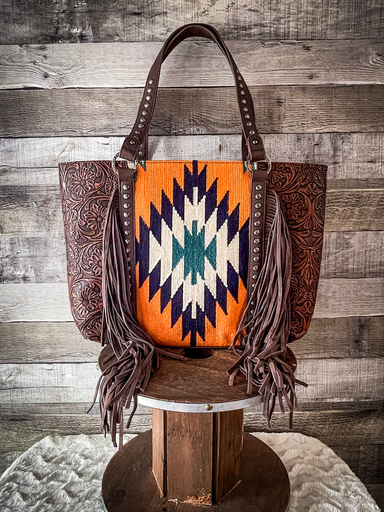 Montana West Cow-Hide Collection Mini Barrel Bag