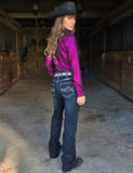 Cowgirl Tuff - Dark Charcoal DFMI Bootcut Jeans – Natural Waist Tuff Flex Denim