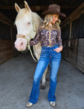 Cowgirl Tuff - Pull-On Buck’n Bronc Trouser Jeans – Natural Waist Medium Wash