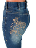 Cowgirl Tuff - Pull-On Buck’n Bronc Trouser Jeans – Natural Waist Medium Wash