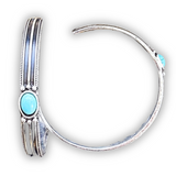 Darla Hoop Fashion Earring - Silver/Turquoise