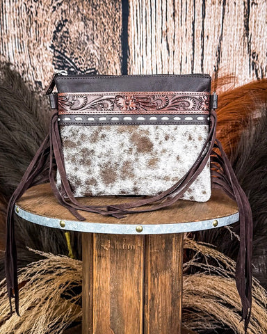 Ardelle Hair on Hide Fringe Crossbody Bag - Purses & Wallets - Sixtease Bags - Bronco Western Supply Co.
