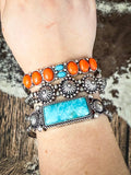 Arizona Stackable Fashion Stretch Bracelet - Jewelry - Blue Tortoise - Bronco Western Supply Co.