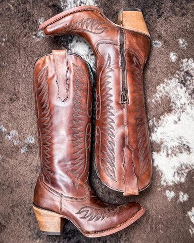 Cognac Charm Corral Boots - Women's Boots - Corral Boots - Bronco Western Supply Co.
