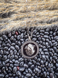 Cow Head Cameo Pendant Fashion Necklace - Jewelry - Blue Tortoise - Bronco Western Supply Co.