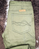 Cowgirl Tuff - Army Carpenter Flannel Lined Bootcut Jeans – Natural Waist Olive Green - Apparel - Cowgirl Tuff Company - Bronco Western Supply Co.