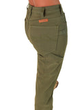 Cowgirl Tuff - Army Carpenter Flannel Lined Bootcut Jeans – Natural Waist Olive Green - Apparel - Cowgirl Tuff Company - Bronco Western Supply Co.