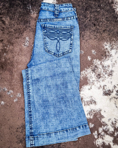 Cowgirl Tuff - Boot Stitch Blues High - Rise Trouser Jeans – Light Wash - Apparel - Cowgirl Tuff Company - Bronco Western Supply Co.