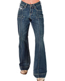 Cowgirl Tuff - DFMI Wide Leg Trouser Jeans – High Waist Medium Wash Denim - Apparel - Cowgirl Tuff Company - Bronco Western Supply Co.