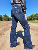 Cowgirl Tuff - Grand Entry Jeans – Crystal Studded Dark Wash Trouser Denim - Apparel - Cowgirl Tuff Company - Bronco Western Supply Co.