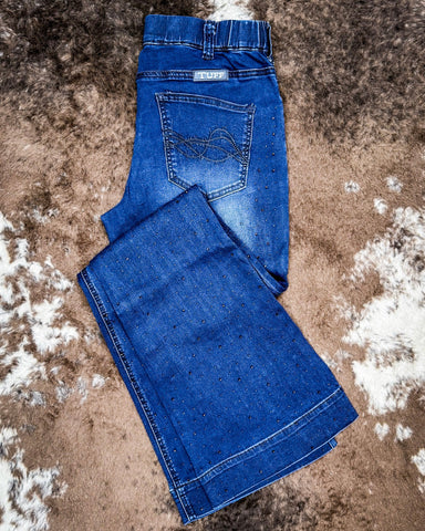 Cowgirl Tuff Pull - On Sapphire Bling Trouser - Apparel - Cowgirl Tuff Company - Bronco Western Supply Co.
