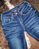 Cowgirl Tuff - White Boot Stitch Flannel - Lined Jeans – Natural Waist Bootcut - Apparel - Cowgirl Tuff Company - Bronco Western Supply Co.