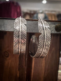 Hawk Feather Semi Hoop Earrings - Jewelry - Bronco Western Supply Jewelry - Bronco Western Supply Co.
