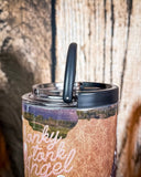 Honky Tonk Angel – 30oz Cow Print Tumbler with Handle - Gift Items - Lucky & Blessed - Bronco Western Supply Co.