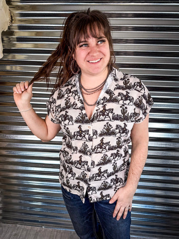 Jude Western Dolman Short Sleeve Button Down Top - Apparel - Lucky & Blessed - Bronco Western Supply Co.