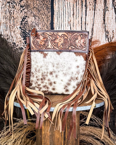 Lariat Hair on Hide Fringe Crossbody Bag - Purses & Wallets - Sixtease Bags - Bronco Western Supply Co.