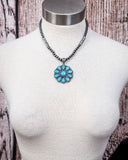 Lola Flower Pendant Fashion Necklace - Jewelry - Blue Tortoise - Bronco Western Supply Co.