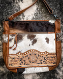 Myra Bag - Genetic Hand Tooled Hair on Hide Crossbody Bag - Bronco Western Supply Co.