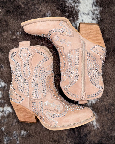 Parade Bling Ankle Bootie in Nude by Very G - Women's Shoes - Very G - Bronco Western Supply Co.