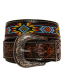 Polychrome Hand - Tooled Seed Bead Belt - Apparel - Myra Bag - Bronco Western Supply Co.