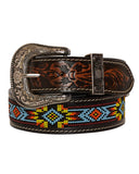 Polychrome Hand - Tooled Seed Bead Belt - Apparel - Myra Bag - Bronco Western Supply Co.