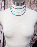Rowdy Navajo Style Pearl Layered Fashion Necklace - Bead/Turquoise - Jewelry - Blue Tortoise - Bronco Western Supply Co.