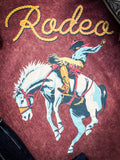 Saddle Bronc Rodeo Graphic Tee - Wine - Apparel - Lotus Fashion - Bronco Western Supply Co.