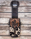 Silver Royal - Leather Rear Cinch/Horn Bag - Hair On - Saddle Bags - Tough 1 - Bronco Western Supply Co.