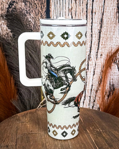 Spurred On – 40oz Rodeo Tumbler with Handle - Gift Items - Lucky & Blessed - Bronco Western Supply Co.